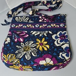 Vera Bradley Blue and Purple Floral Crossbody Bag
